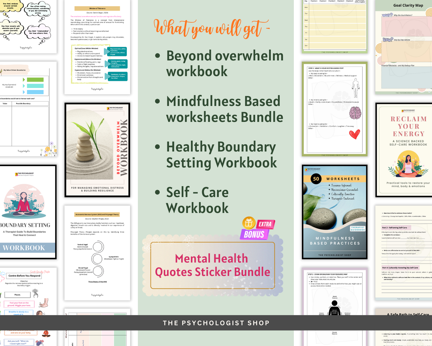 The Ultimate Mental Wellness Toolkit: Mindfulness, Self-Care, Boundaries & Beyond Overwhelm Bundle